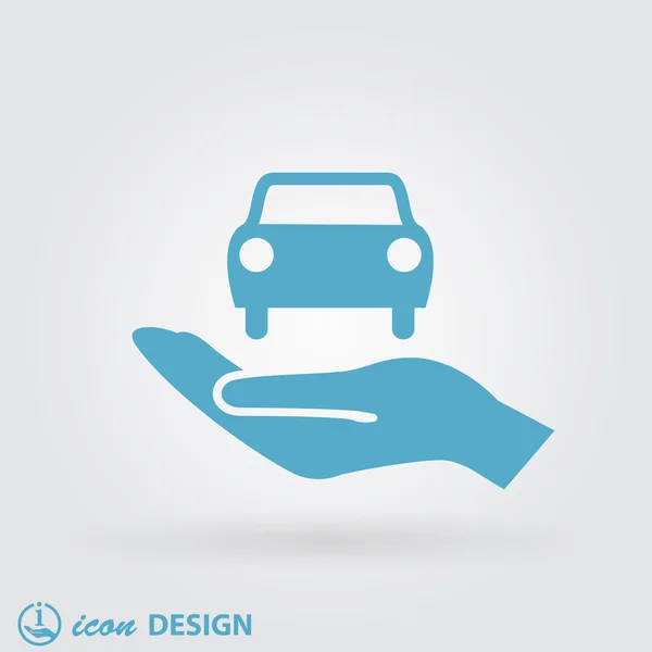 Car in hand icon — Stock Vector