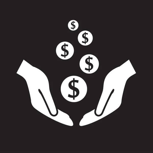 Geld in handen pictogram — Stockvector