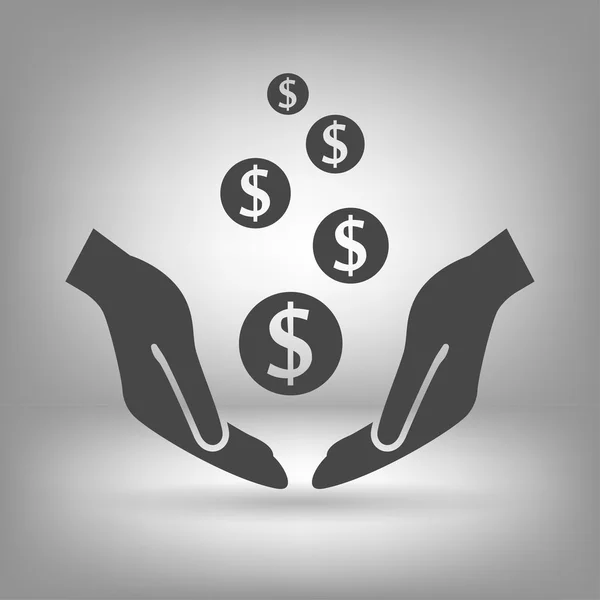 Money in hands icon — Stock Vector