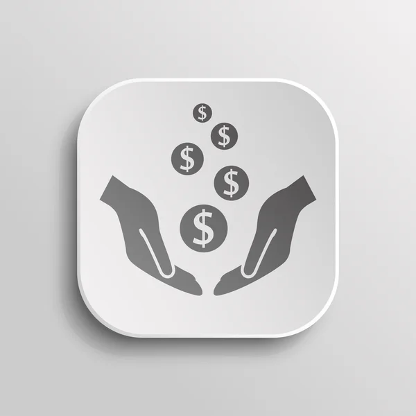 Geld in handen pictogram — Stockvector