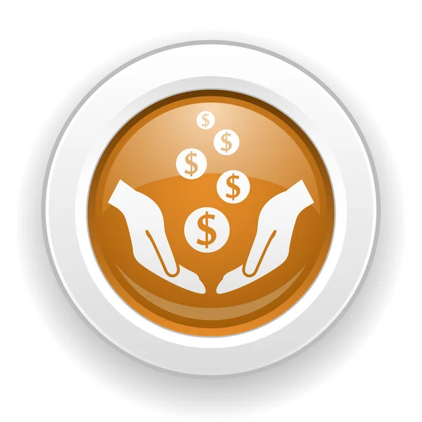 Dinheiro em mãos ícone — Vetor de Stock