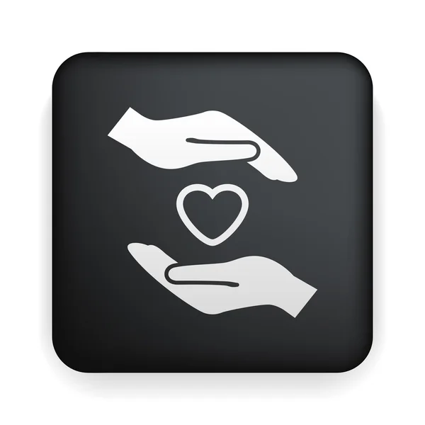 Coeur dans les mains icône — Image vectorielle