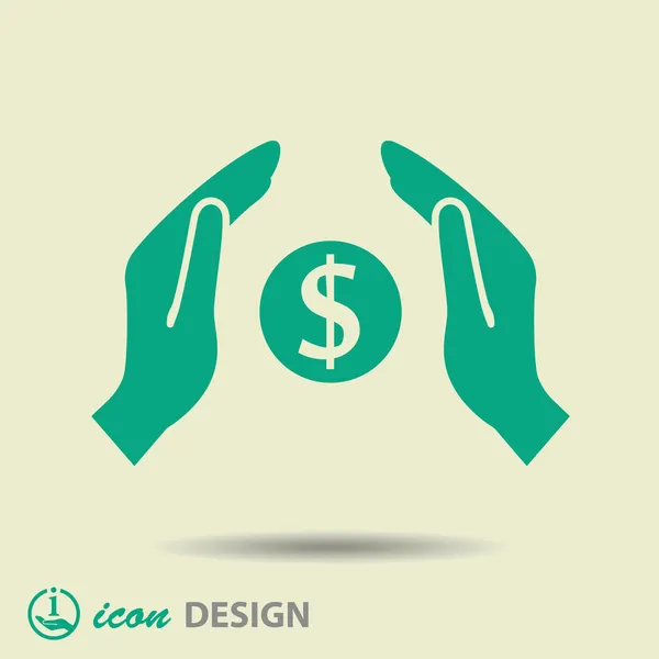 Money in hands icon — Stock Vector