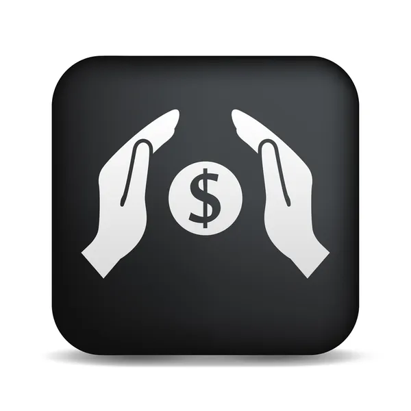 Peníze v rukou ikonu — Stockový vektor