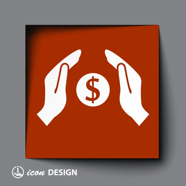 Money in hands icon — Stock Vector