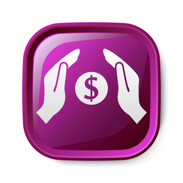 L'argent dans les mains icône — Image vectorielle