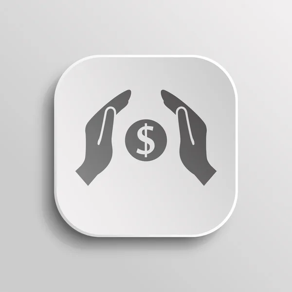 El dinero en las manos icono — Vector de stock