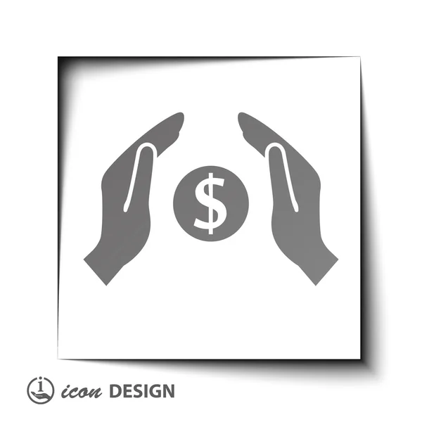 Geld in handen pictogram — Stockvector