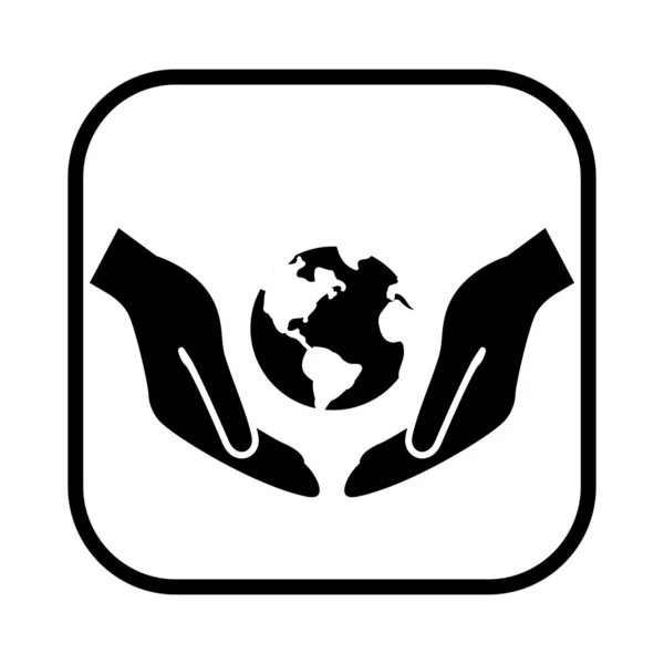 Globe v ruce ikonu — Stockový vektor