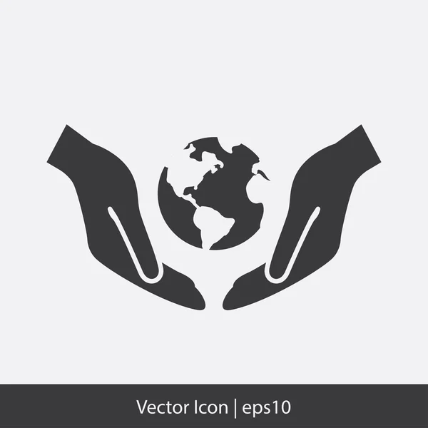 Globe in hands icon — Stock Vector