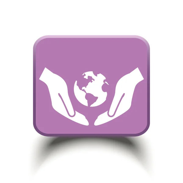 Globe in hands icon — Stock Vector