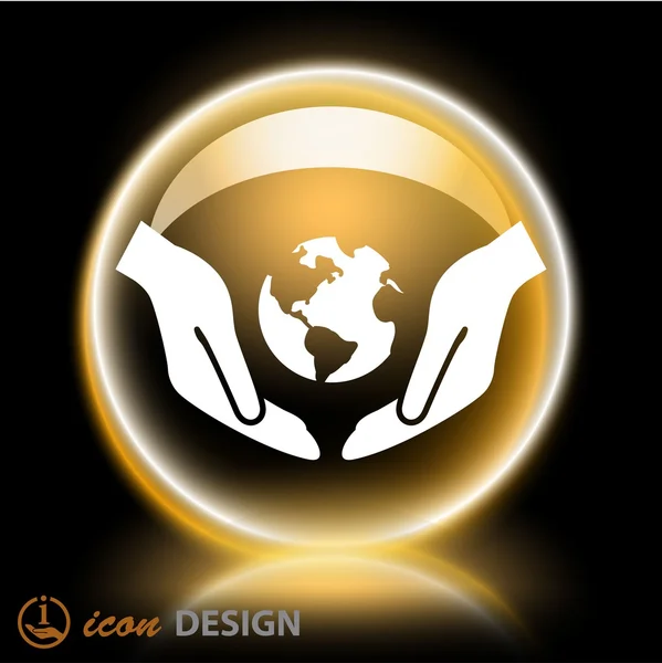 Globe in hands icon — Stock Vector
