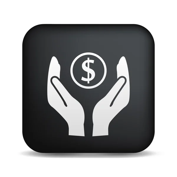 El dinero en las manos icono — Vector de stock