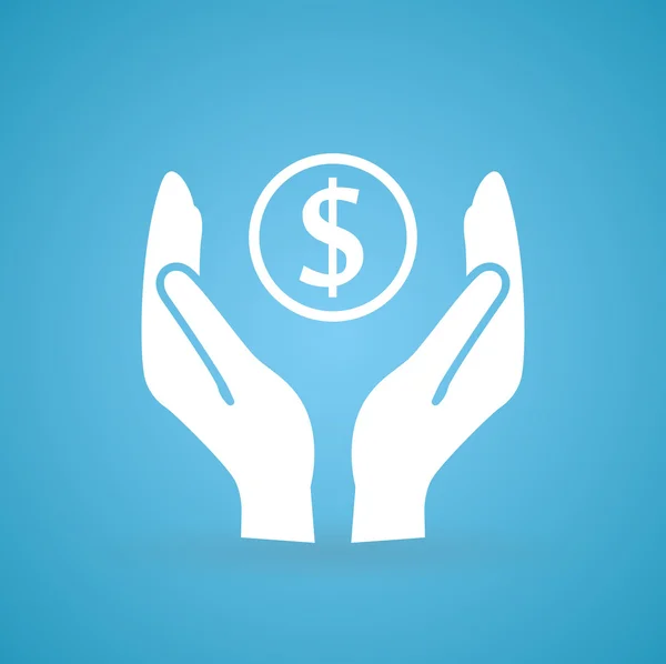 Money in hands icon — Stock Vector