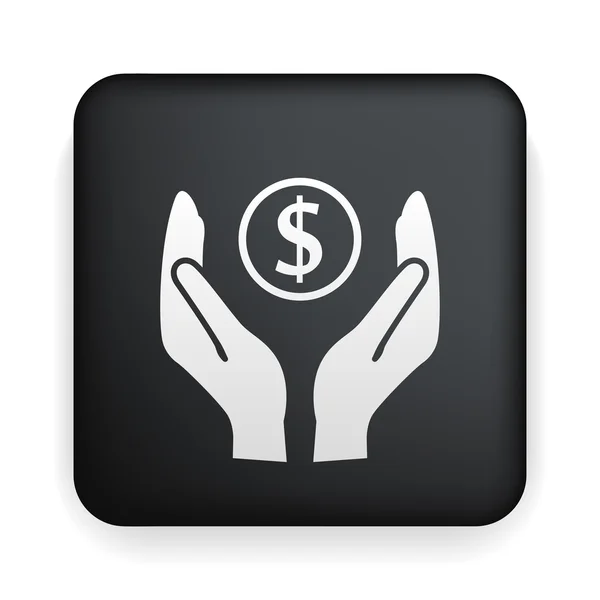 El dinero en las manos icono — Vector de stock