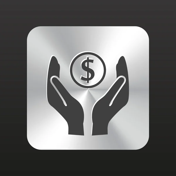 El dinero en las manos icono — Archivo Imágenes Vectoriales