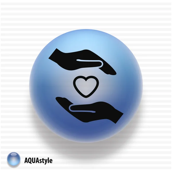 Heart in hands icon — Stock Vector