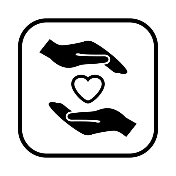 Szív-kéz ikon — Stock Vector