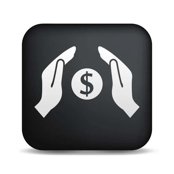 El dinero en las manos icono — Vector de stock