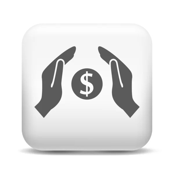 El dinero en las manos icono — Vector de stock