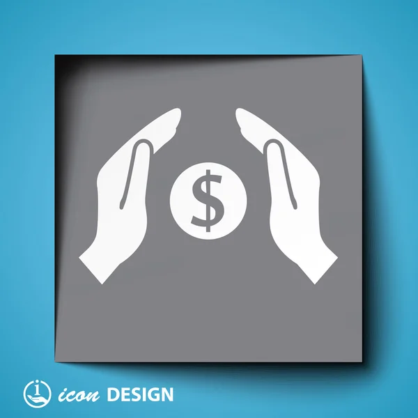 Money in hands icon — Stock Vector