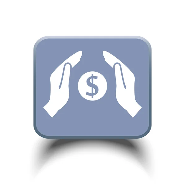 El dinero en las manos icono — Vector de stock