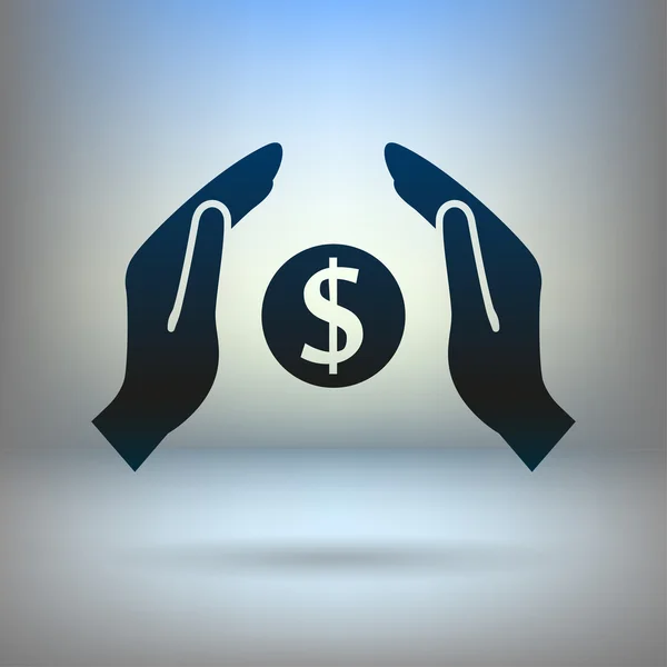 Geld in handen pictogram — Stockvector