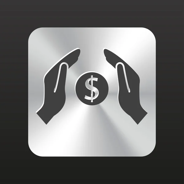 Peníze v rukou ikonu — Stockový vektor