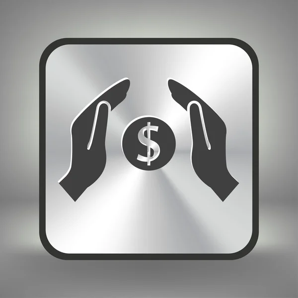 Geld in handen pictogram — Stockvector