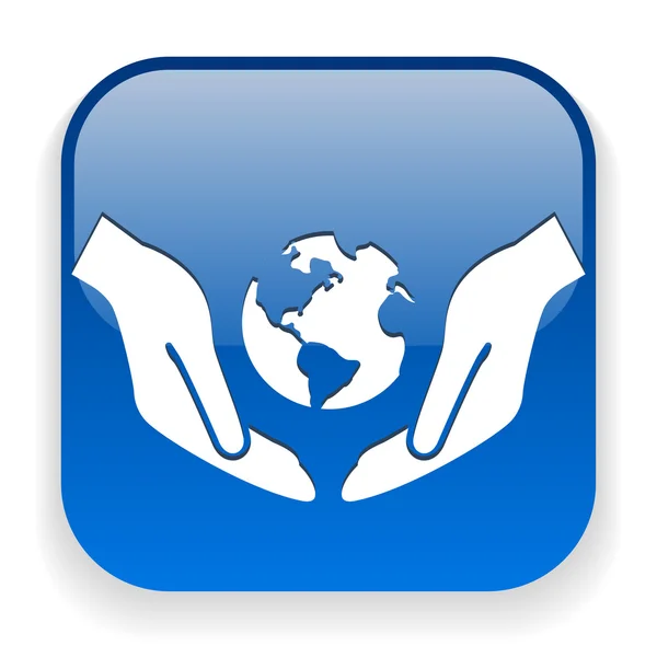 Globe in hands icon — Stock Vector