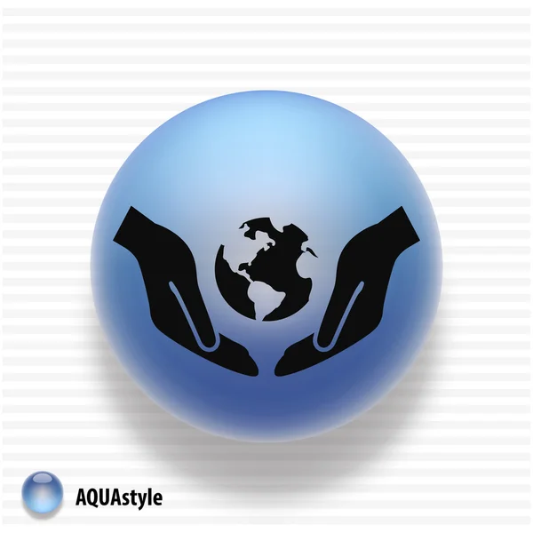 Globe i hænder ikon – Stock-vektor