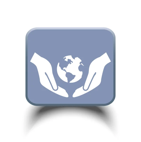 Globe in hands icon — Stock Vector