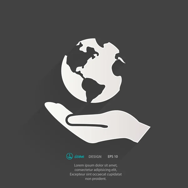 Globe in hand icon — Stock Vector