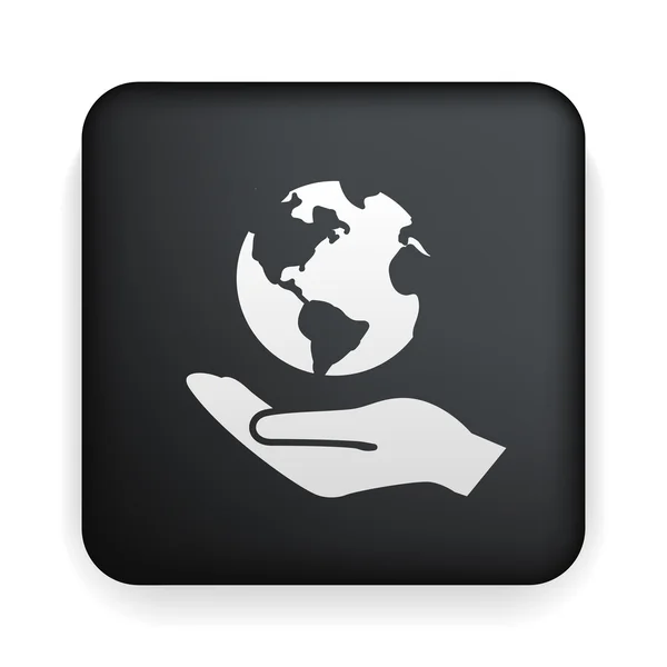 Globe in de hand pictogram — Stockvector