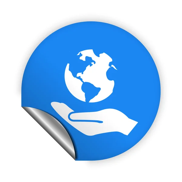 Globe in hand icon — Stock Vector