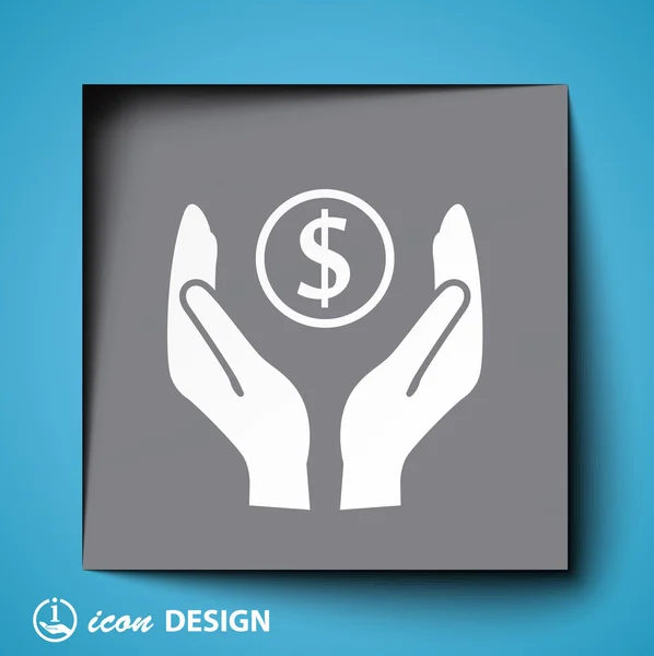 Money in hands icon — Stock Vector