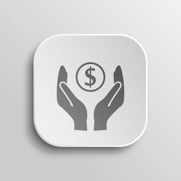 El dinero en las manos icono — Archivo Imágenes Vectoriales