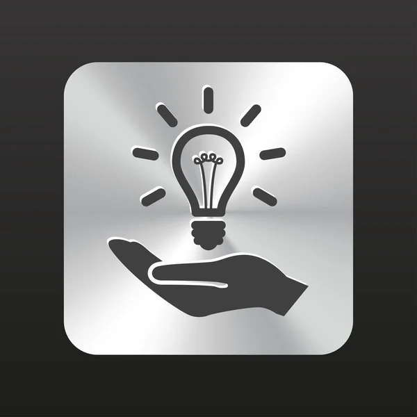 Light bulb in hand icon — Stock Vector