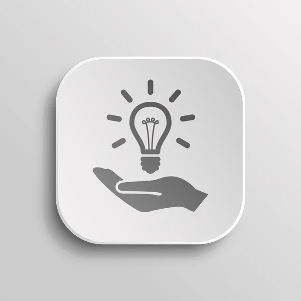 Light bulb in hand icon — Stock Vector