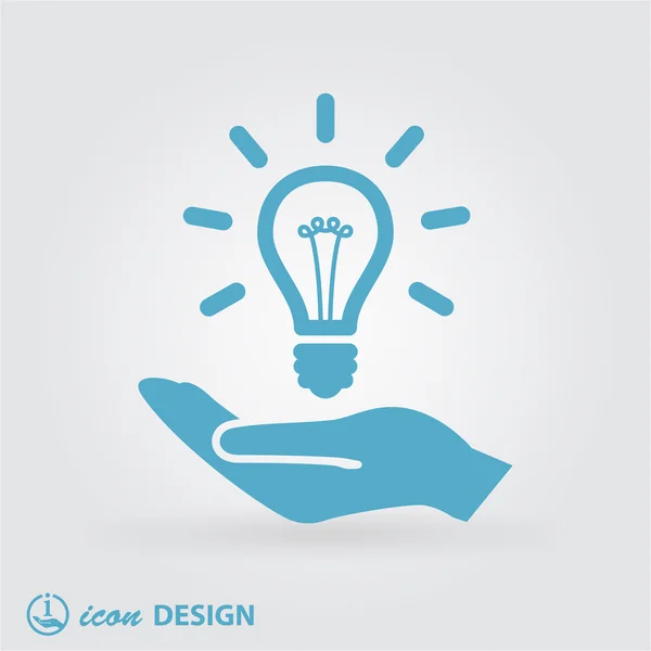 Light bulb in hand icon — Stock Vector