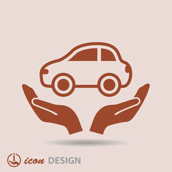 Coche en las manos icono — Archivo Imágenes Vectoriales