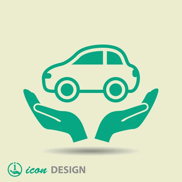 Car in hands icon — Stock Vector