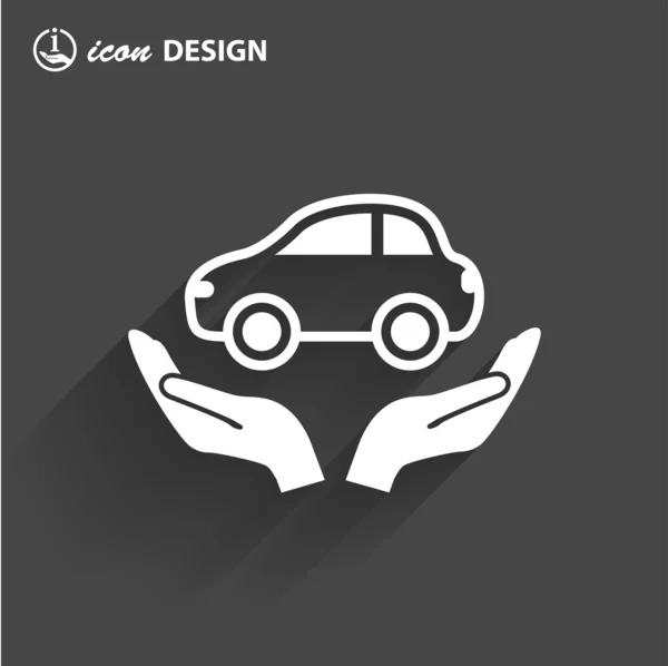 Samochód w ręce ikona — Wektor stockowy