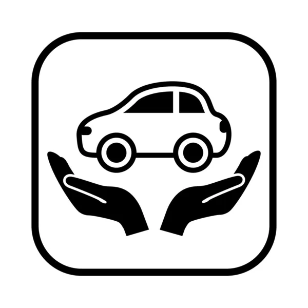 Auto v ruce ikonu — Stockový vektor