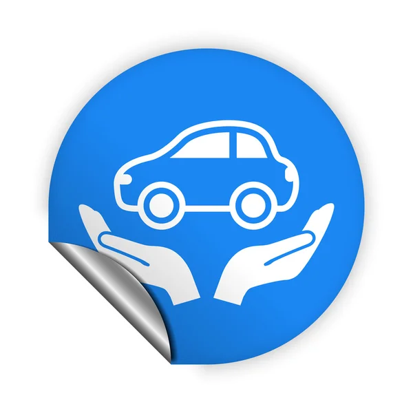 Car in hands icon — Stock Vector