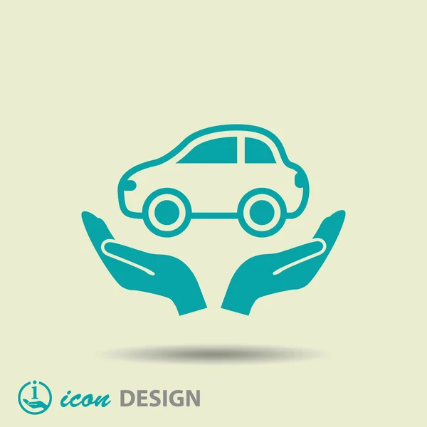 Bil i händerna-ikonen — Stock vektor