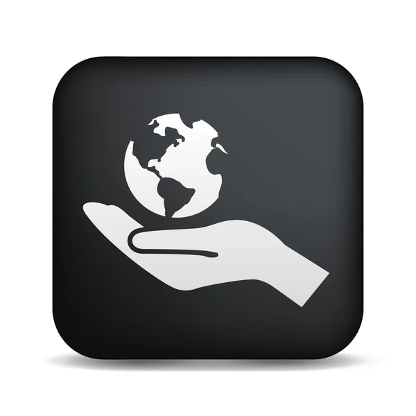 Globe in hand icon — Stock Vector