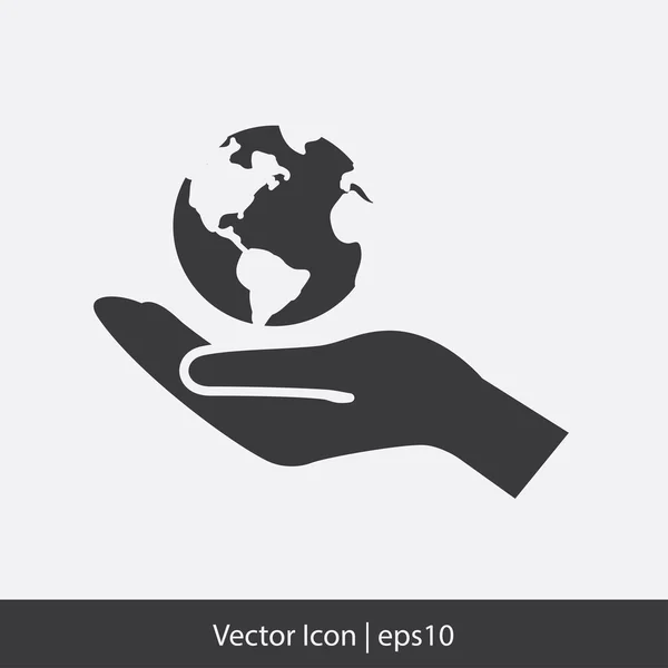 Globe in hand icon — Stock Vector