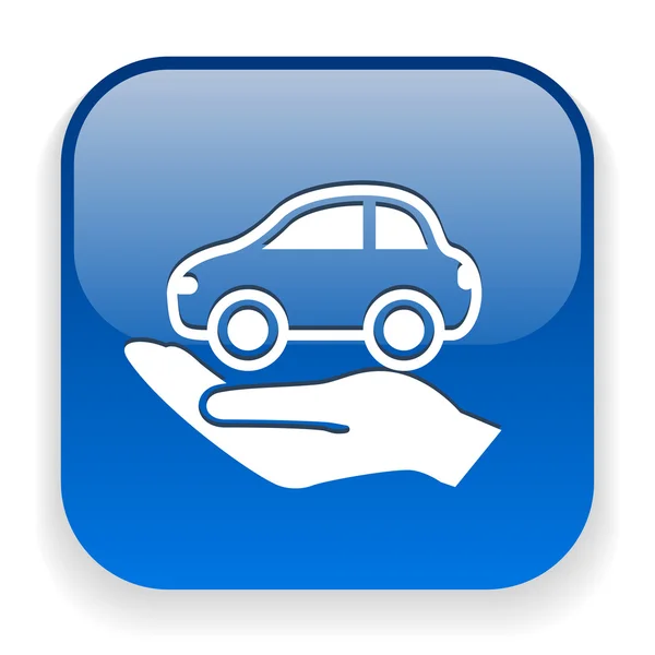 Car in hand icon — Stock Vector