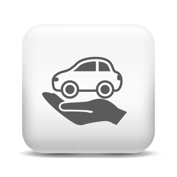 Coche en la mano icono — Vector de stock